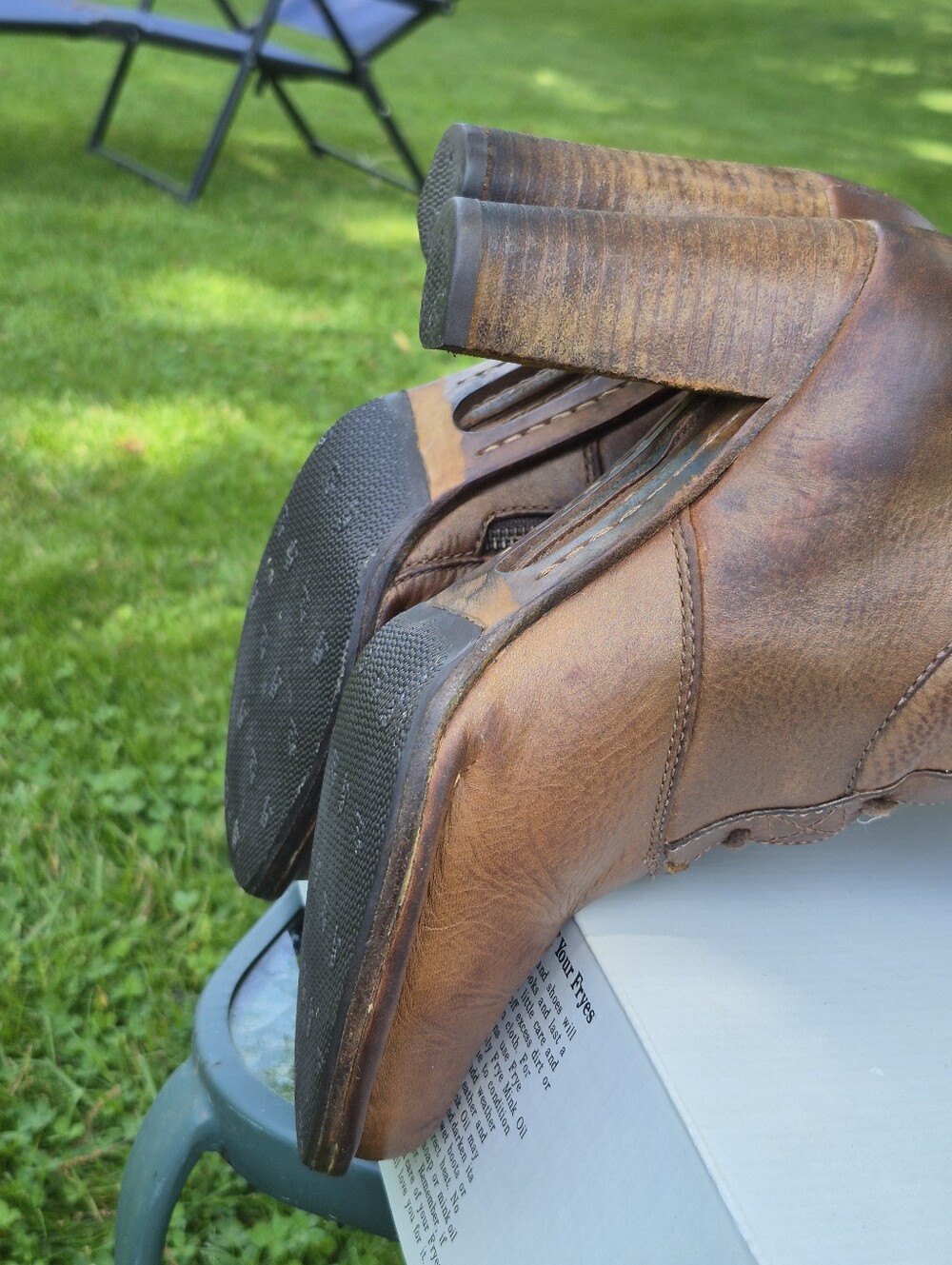 VINTAGE Frye Villager Lace Antique Gold Boots-7.5 - Picture 11 of 16